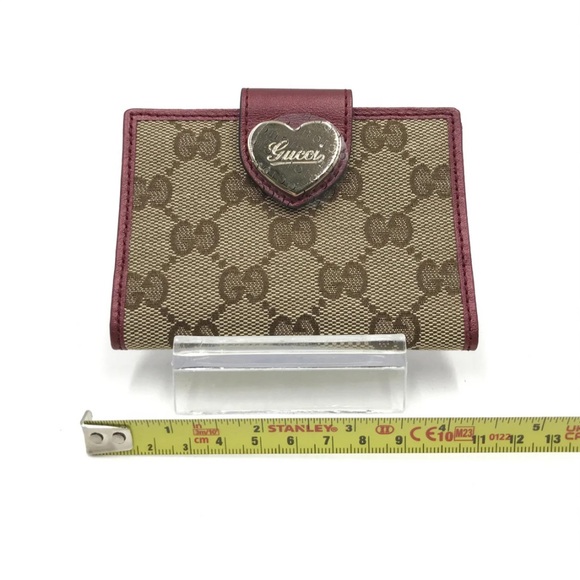 Gucci heart snap French wallet with metalic monogram bifold card wallet with box - Picture 5 of 14